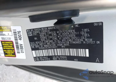 2009 Toyota Sienna Ce z USA, uszkodzony, nr VIN 5TDZK23C29S239031